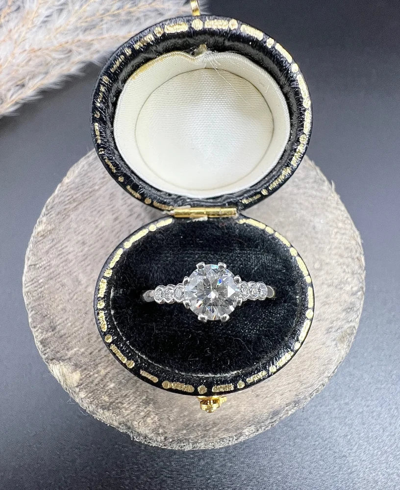 Antique Diamond Engagement Ring In Platinum