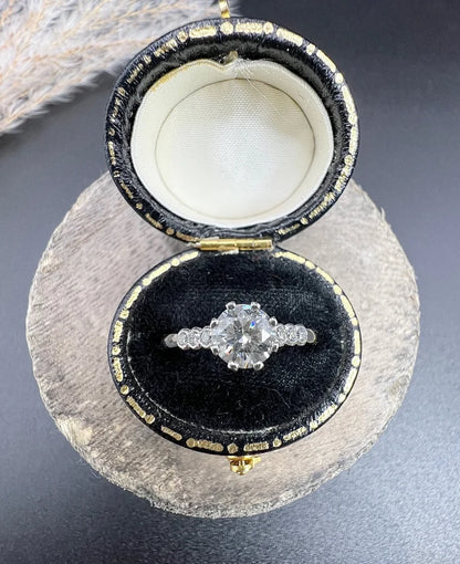 Antique Diamond Engagement Ring In Platinum