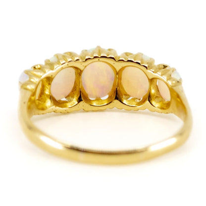 Antique Victorian Five Stone Opal Ring