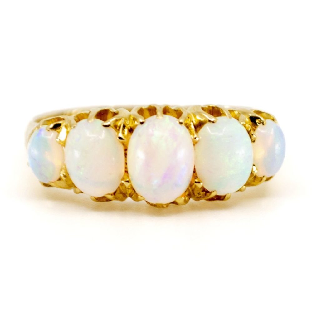 Antique Victorian Five Stone Opal Ring