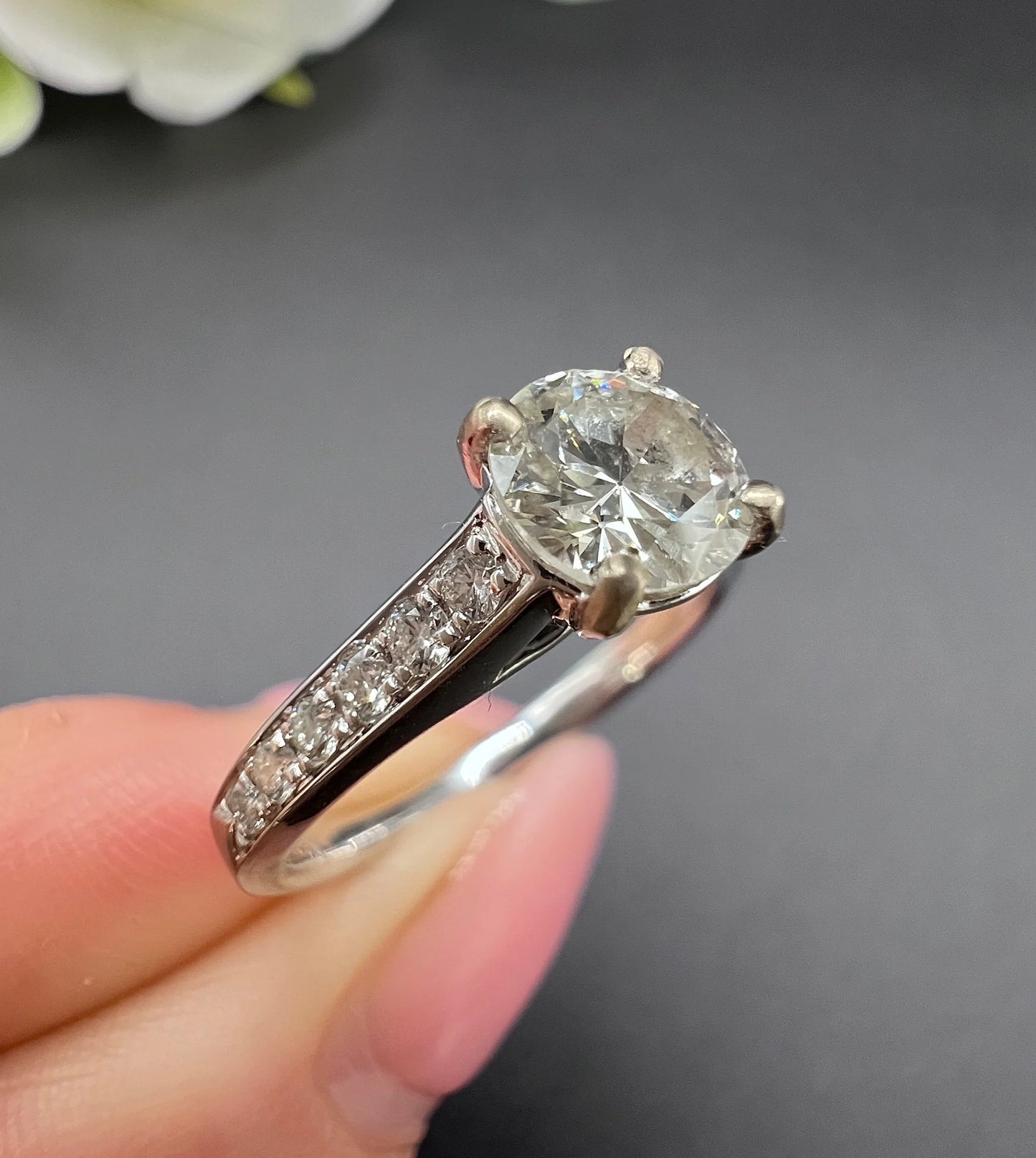 Vintage Platinum, 1930s 0.89 Carat Diamond Engagement Ring