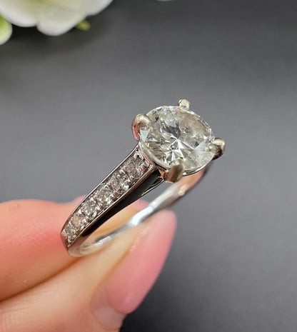 Vintage Platinum, 1930s 0.89 Carat Diamond Engagement Ring