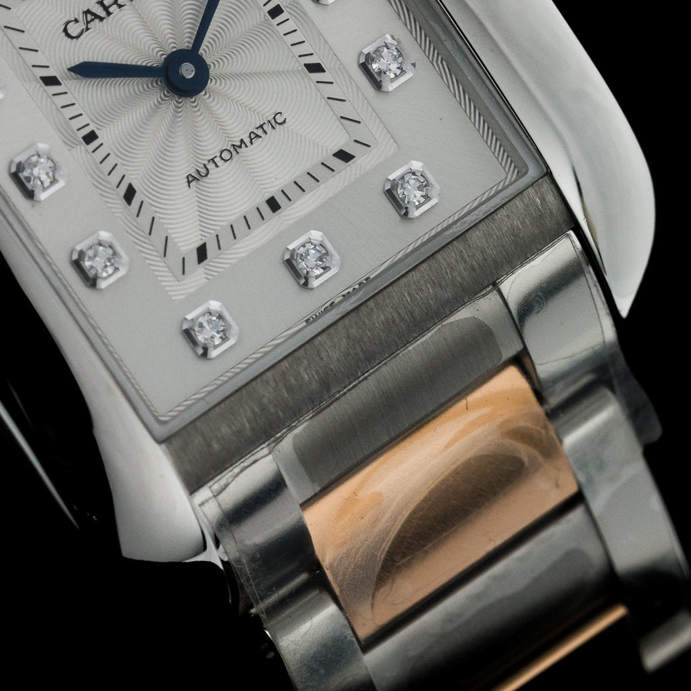 Cartier Tank Anglaise WT1000025 Steel and Rose Gold Watch with Box and Papers and Cartier Warranty, 2014 Unworn and Mint Condition