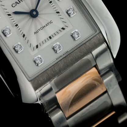 Cartier Tank Anglaise WT1000025 Steel and Rose Gold Watch with Box and Papers and Cartier Warranty, 2014 Unworn and Mint Condition