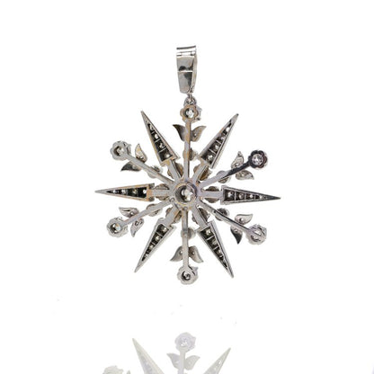 Art Deco Old Cut Diamond Star Pendant, 2.42 carats