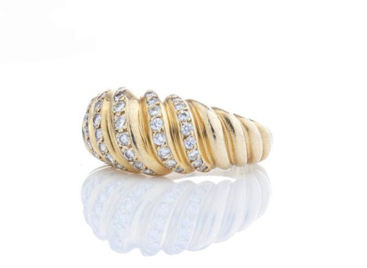 Cartier Vintage Diamond set 18ct Yellow Gold Ring, Circa 1970s