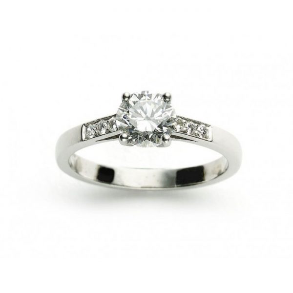 Diamond Solitaire Engagement Ring in Platinum; GIA certified F VS1 1.04 carat