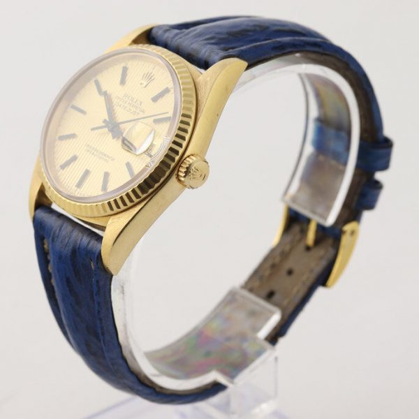 Rolex Datejust 16018 18ct Yellow Gold Watch with Tapestry Dial, c.1987