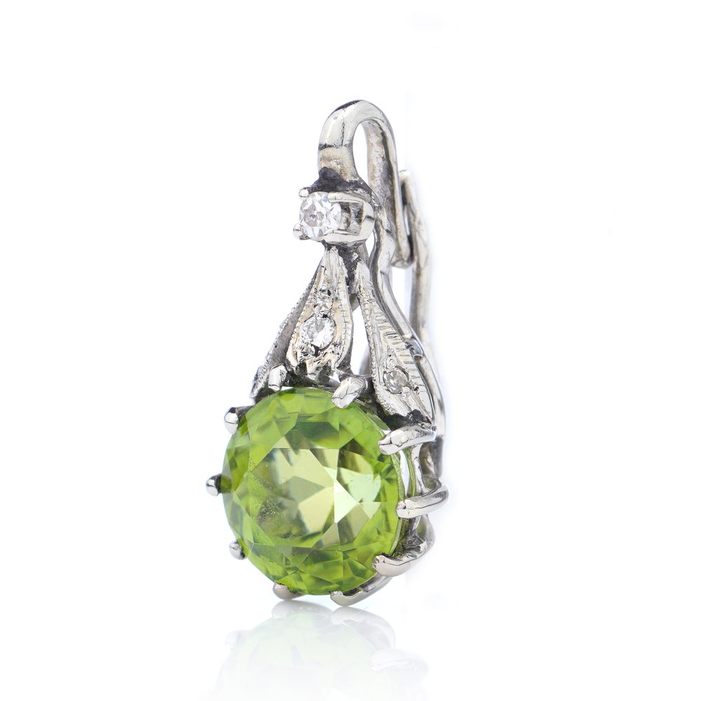 2.45ct Green Garnet and Diamond Pendant