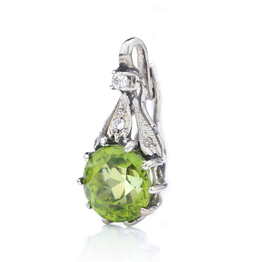 2.45ct Green Garnet and Diamond Pendant