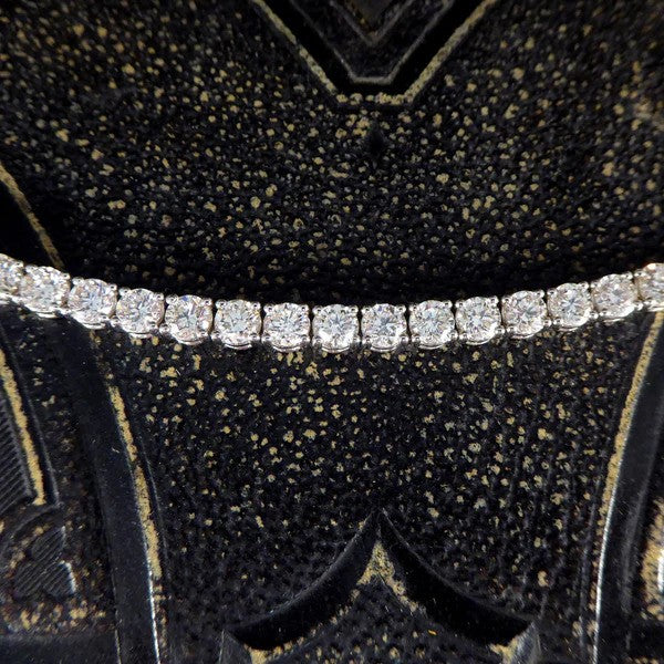 13.80ct Round Brilliant Cut Diamond Line Tennis Bracelet in 18ct White Gold, 13.80 carat total