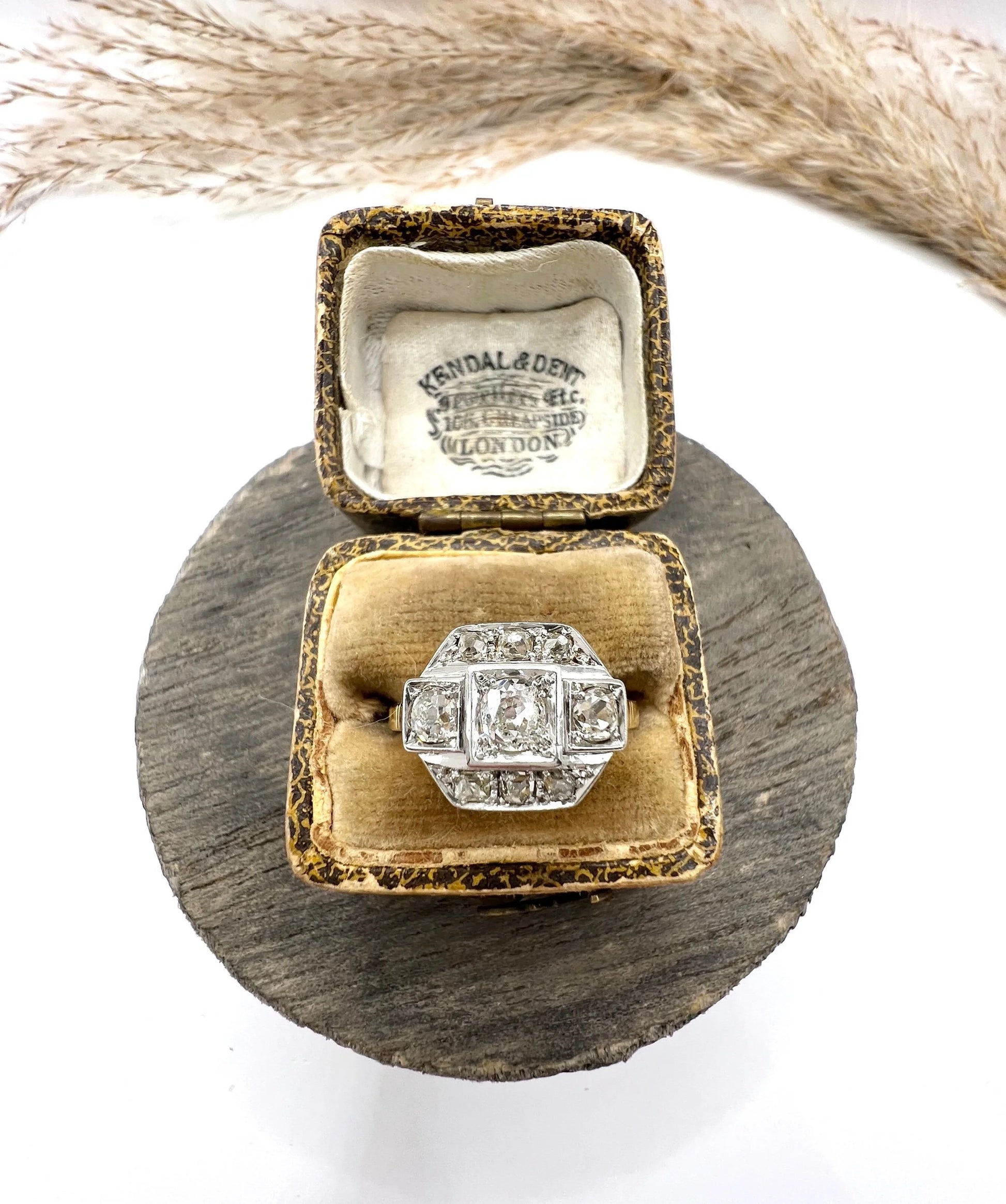 Antique 18 ct Gold And Platinum, 1920's Art Deco Diamond Engagement Ring