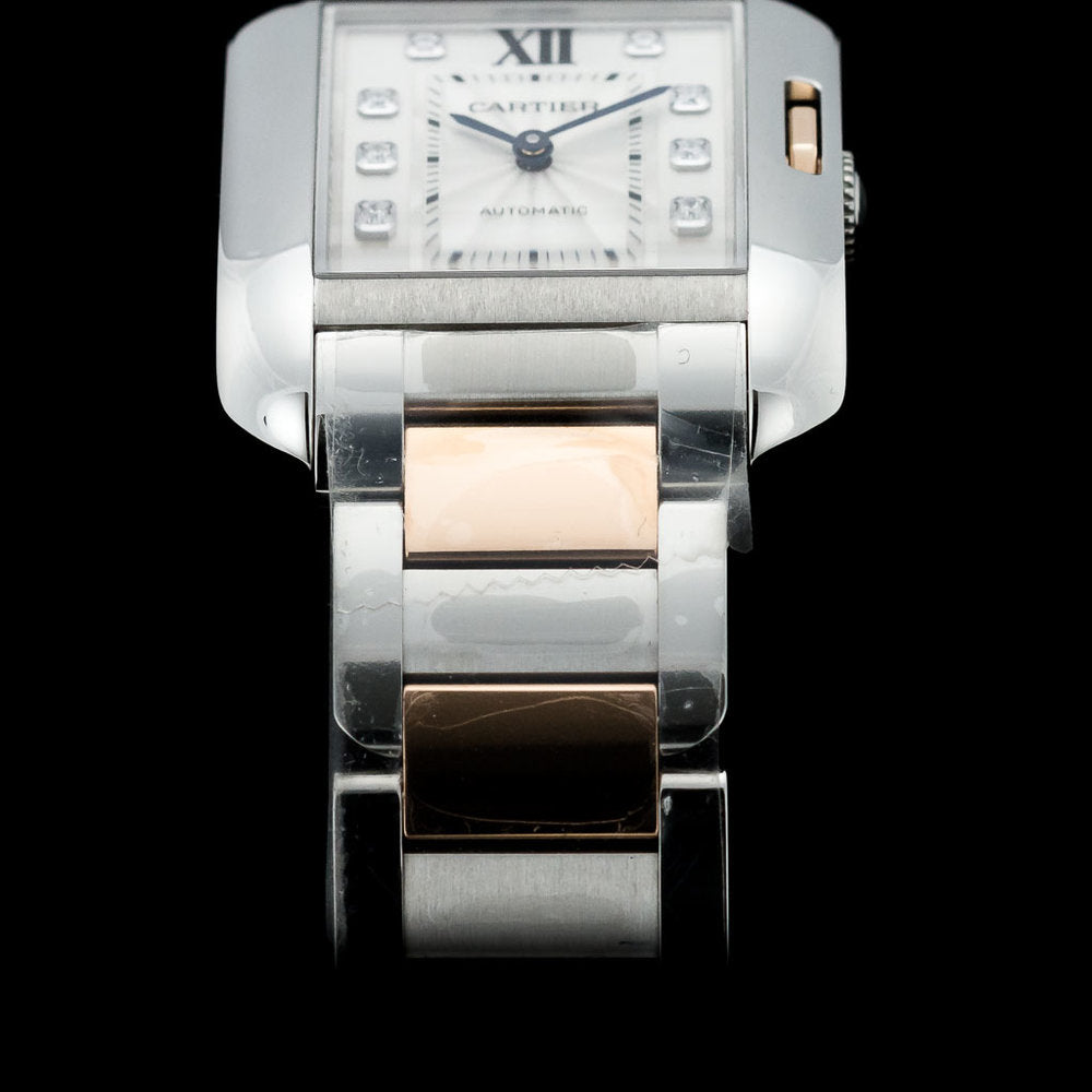 Cartier Tank Anglaise WT1000025 Steel and Rose Gold Watch with Box and Papers and Cartier Warranty, 2014 Unworn and Mint Condition