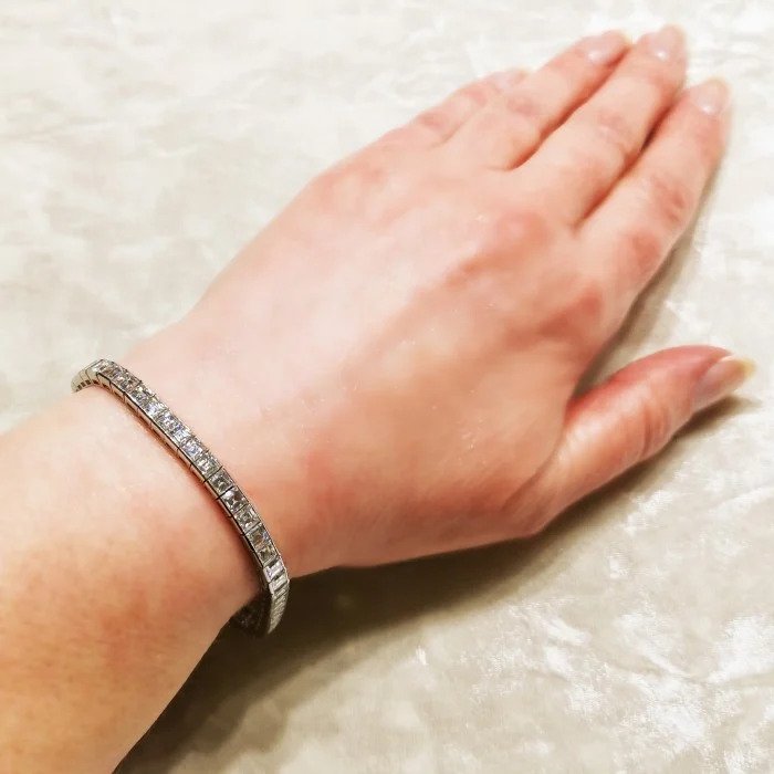 13.95ct Princess Cut Diamond Line Bracelet in Platinum