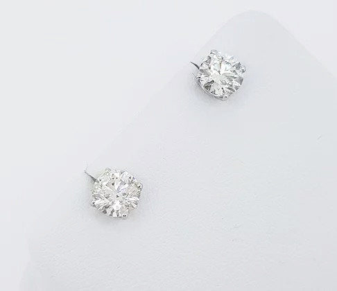 1.30ct Diamond Solitaire Stud Earrings in 18ct White Gold