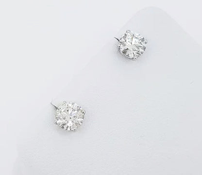 1.30ct Diamond Solitaire Stud Earrings in 18ct White Gold