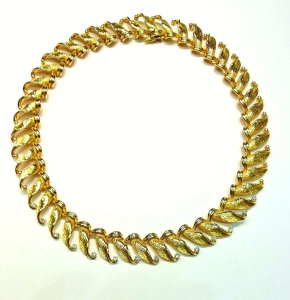 Vintage 18ct Yellow Gold and Diamond Collar Necklace, Circa 1950's