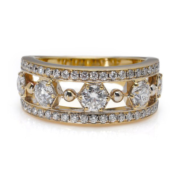 Boodles and Dunthorne 1.41ct Diamond Set 18ct Gold Band Ring with original box