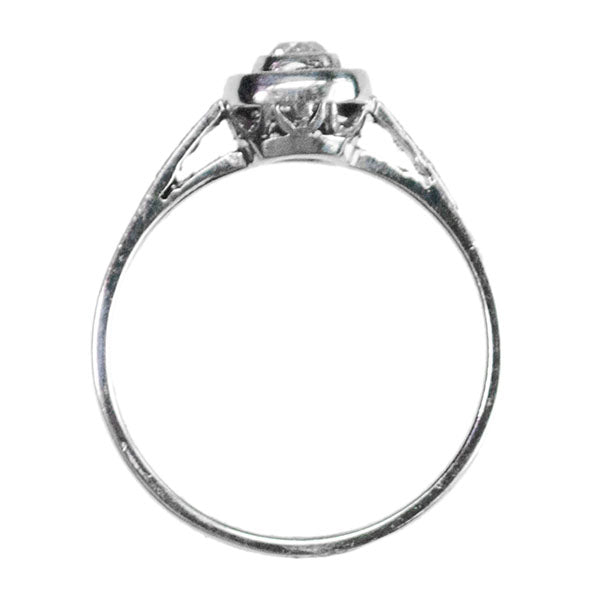 Platinum Cushion-Cut Diamond and Sapphire Halo Cluster Ring