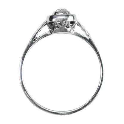 Platinum Cushion-Cut Diamond and Sapphire Halo Cluster Ring