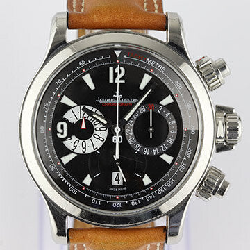 Jaeger LeCoultre Master Compressor 41.5mm Stainless Steel Automatic Chronograph Watch; Ref 146.8.25; on Jaeger-LeCoultre brown leather strap with steel deployment buckle