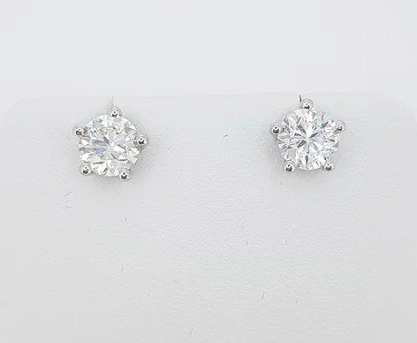 1.80ct Diamond Single Stone Stud Earrings, G/H colour, SI2 clarity, 1.80 carats, five-claw set, 18ct white gold, post and butterfly fittings