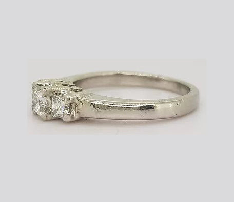 0.56ct Princess Cut Diamond Three Stone Ring in platinum