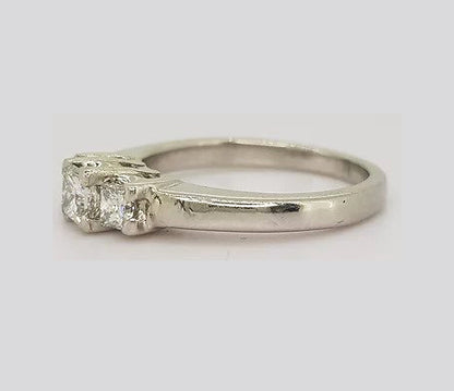 0.56ct Princess Cut Diamond Three Stone Ring in platinum