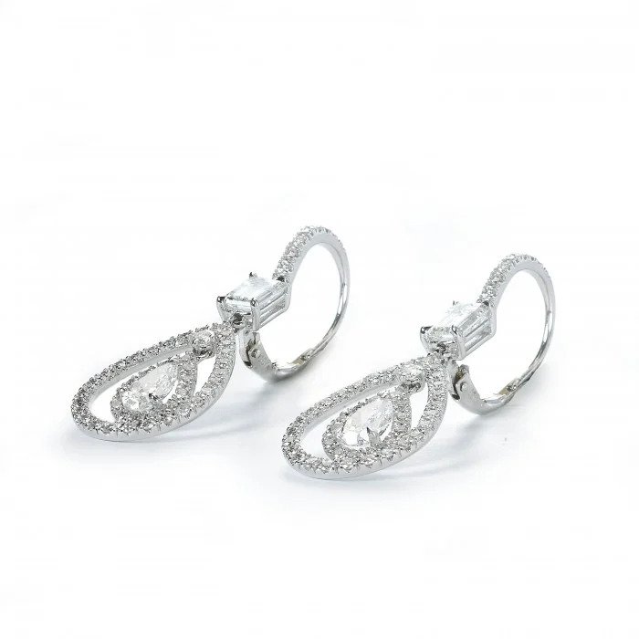 GIA Certified 5.1ct Diamond Pear Cluster Drop Earrings