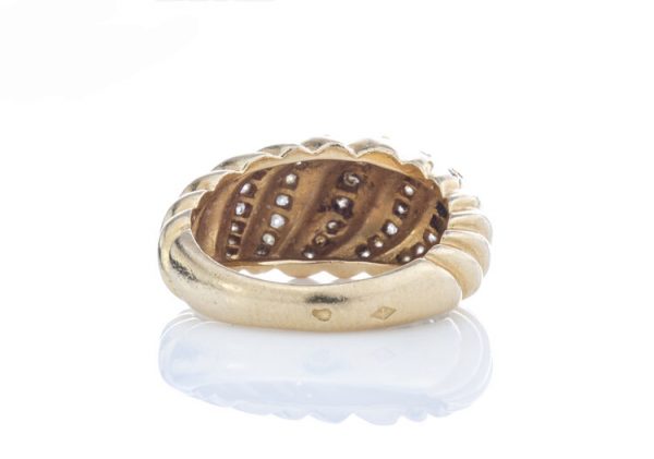 Cartier Vintage Diamond set 18ct Yellow Gold Ring, 0.78 carat total, Fully hallmarked Cartier Paris 750, with original box