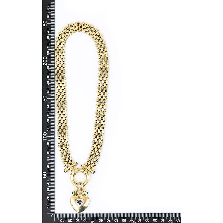 Dimensions of Gold Collar Necklace with Heart Pendant