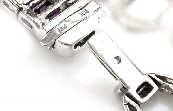 Vintage 2.4ct Baguette Cut Ruby and Diamond Bracelet, 18ct White Gold