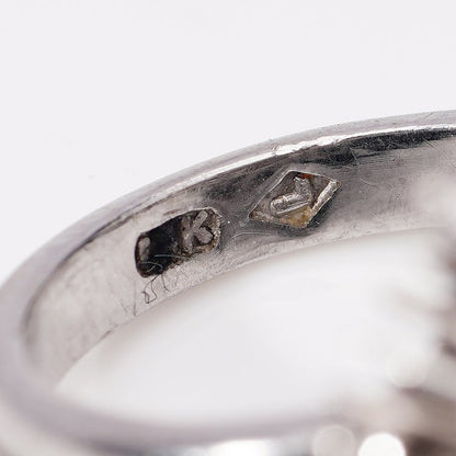 Vintage 3.60ct Natural Jade and Diamond Starburst Cluster Ring