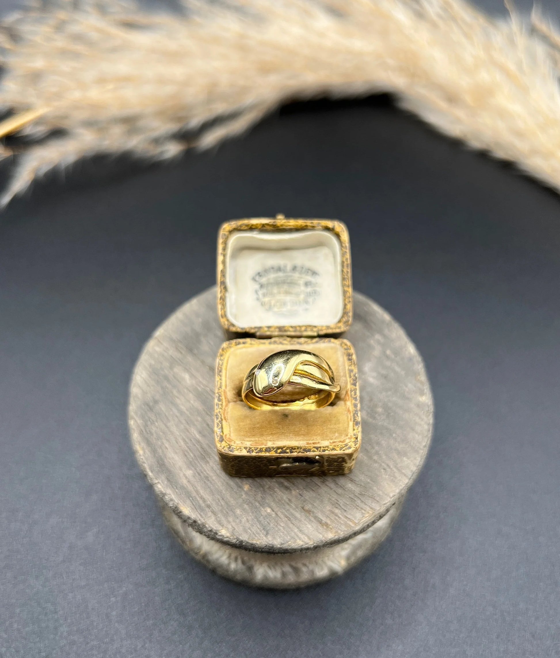 Edwardian 18 Carat Yellow Gold Diamond Snake Ring, Hallmarked Chester 1903