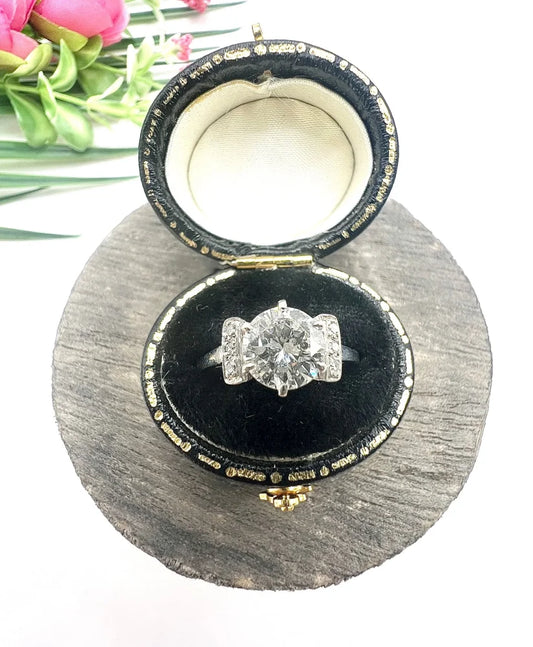 Antique Art Deco 1.20ct Diamond Solitaire Engagement Ring