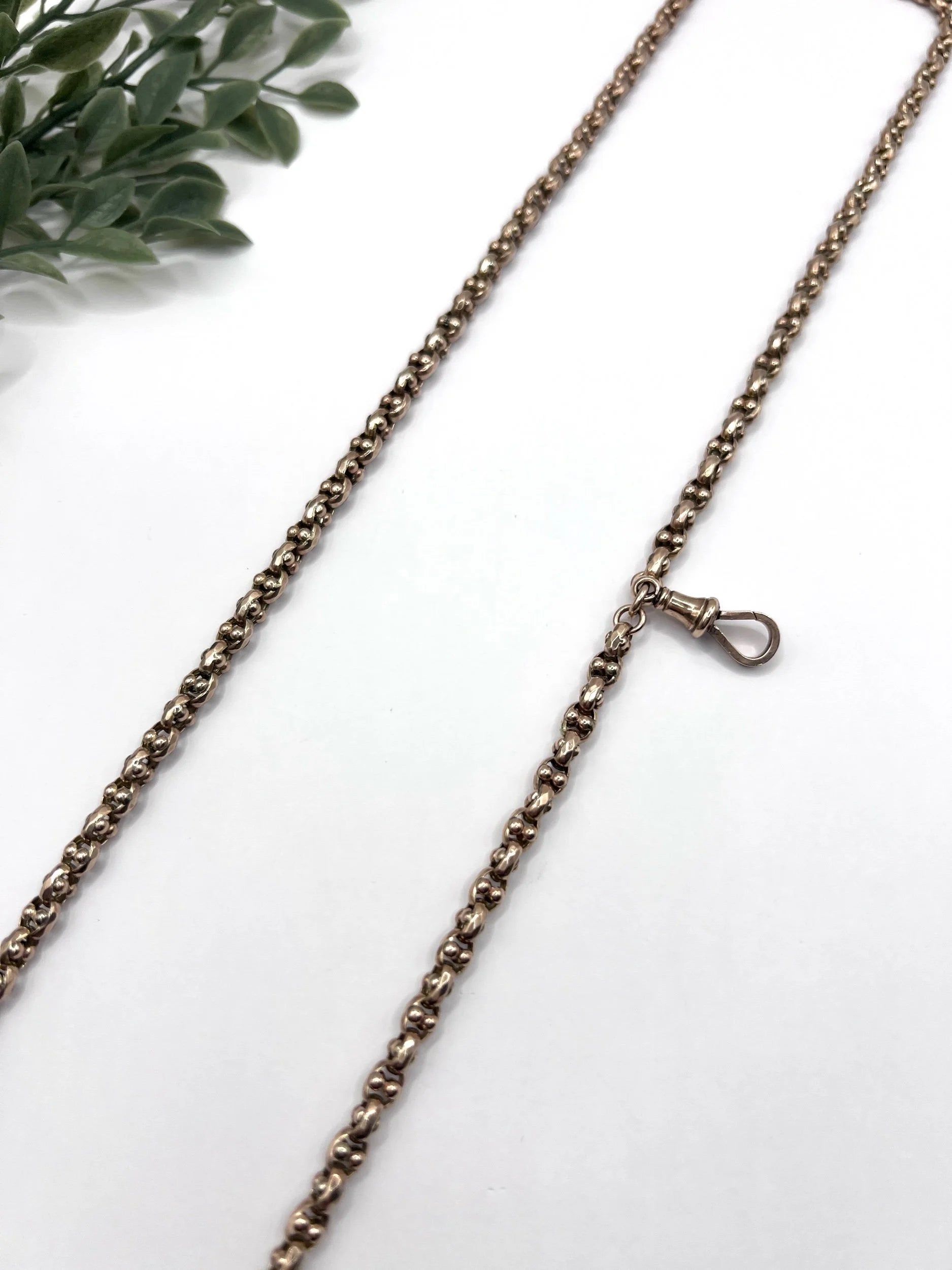 Victorian 9 Carat Rose Gold Long Fancy Link Chain, Circa 1880