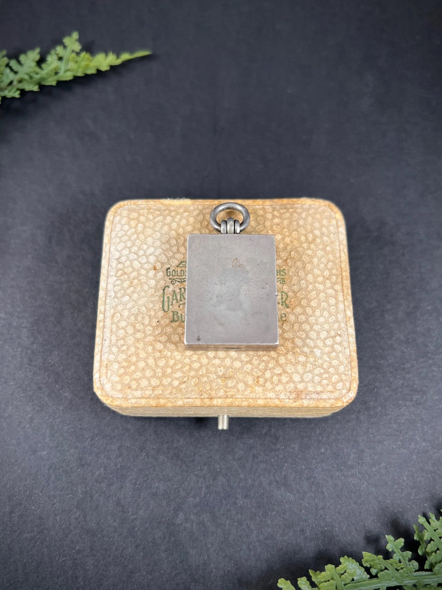 Antique French Silver, Edwardian Era Rectangular Enamel Horse Locket, Heirloom Gift
