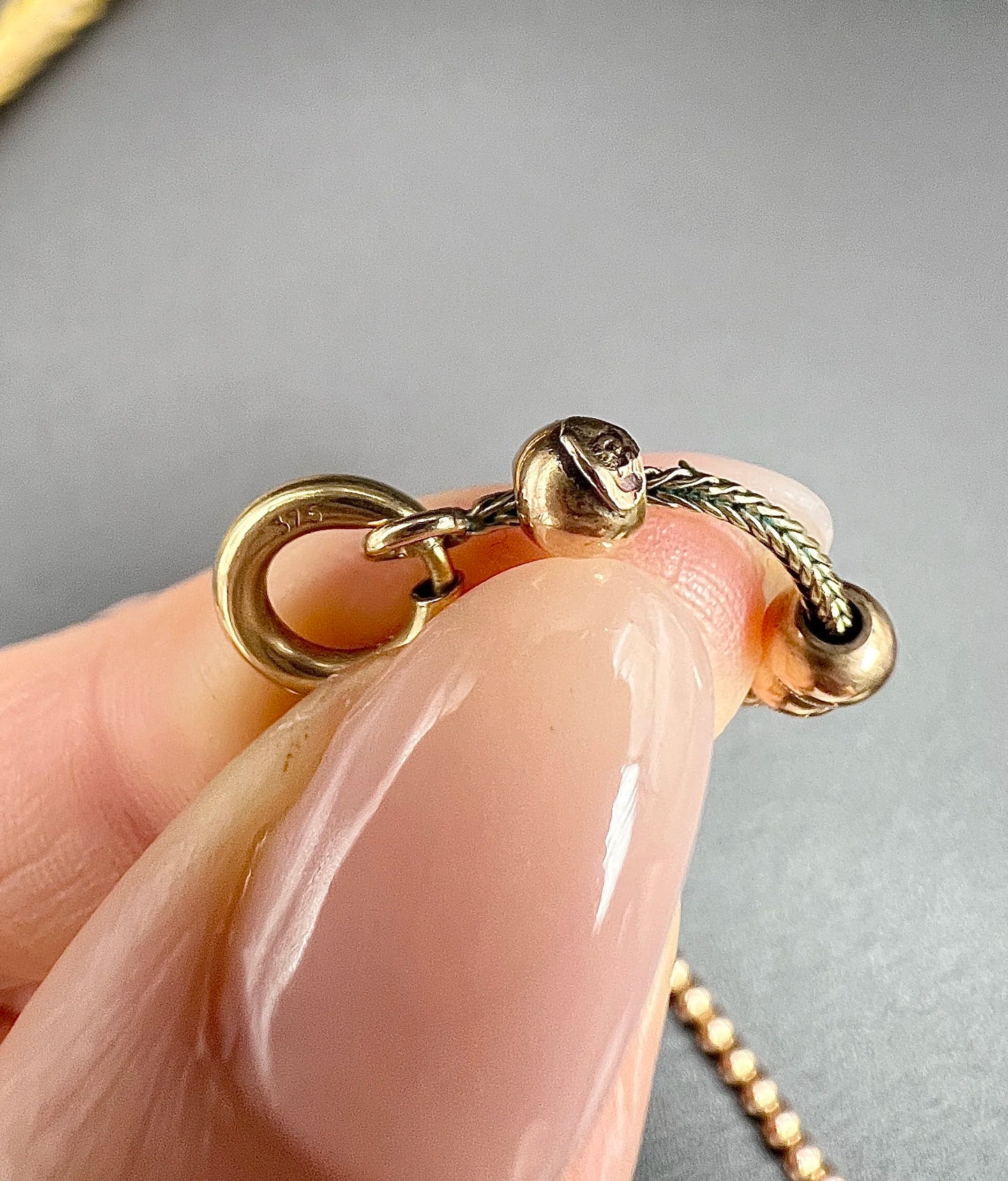 Edwardian 9 Carat Rose Gold Marseille Gold Ball Necklace, Circa 1910