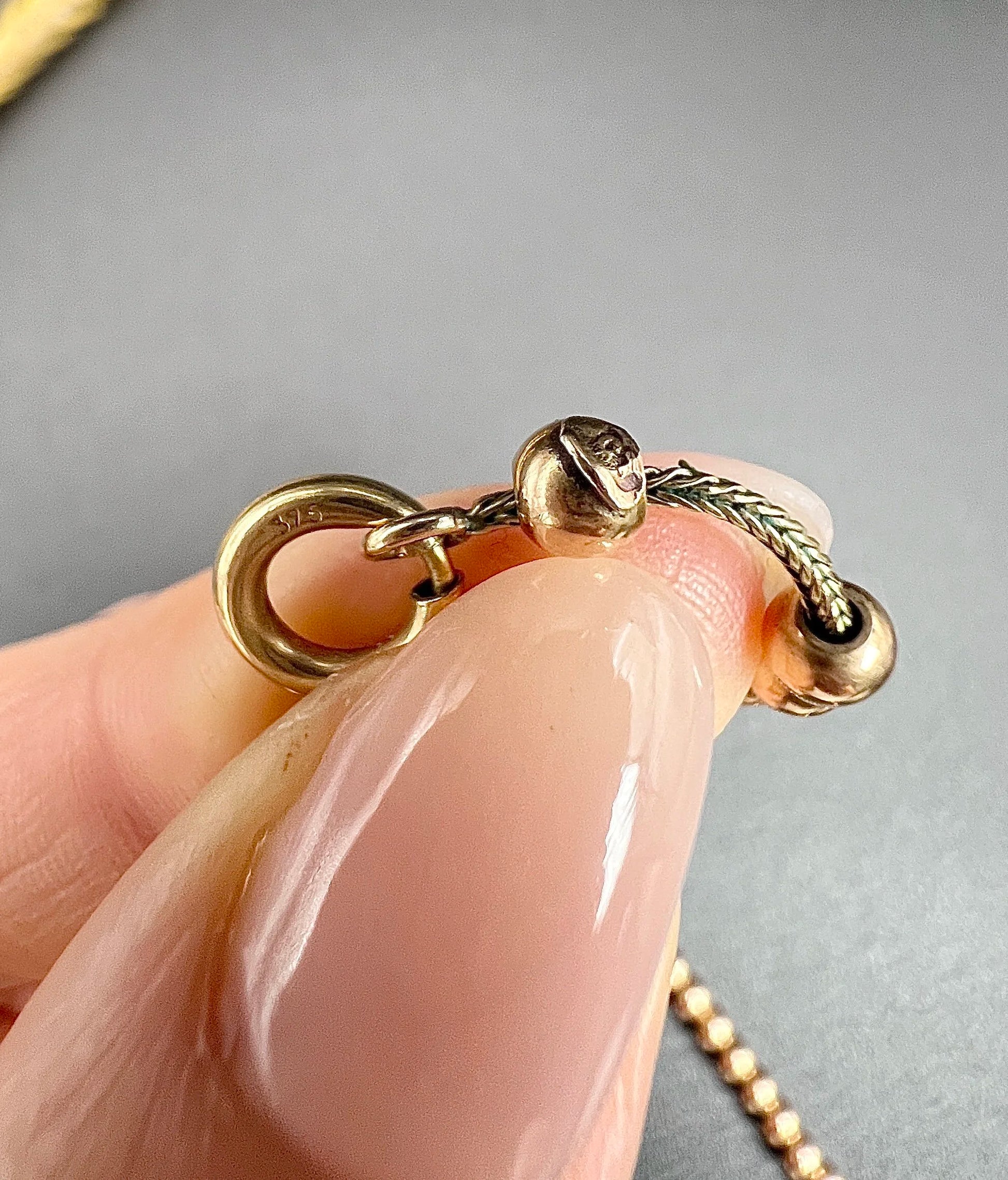Edwardian 9 Carat Rose Gold Marseille Gold Ball Necklace, Circa 1910