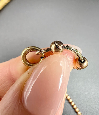 Edwardian 9 Carat Rose Gold Marseille Gold Ball Necklace, Circa 1910