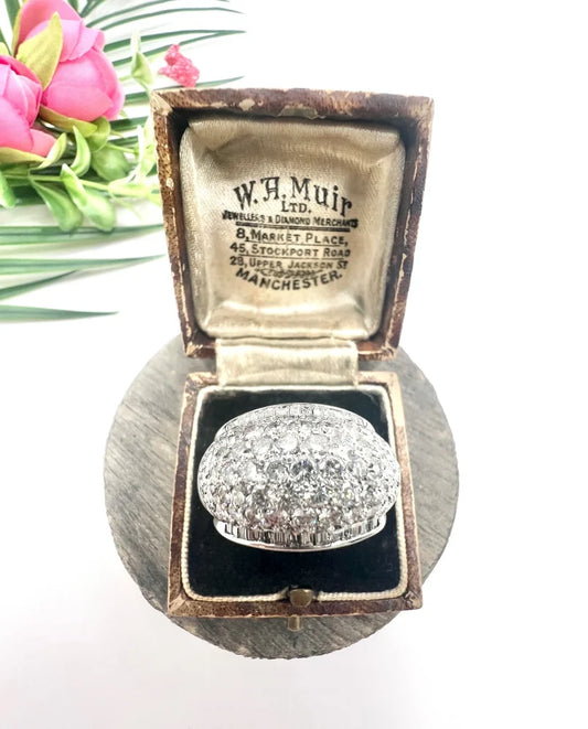Vintage 6.5ct Diamond Dome Bombe Cocktail Ring