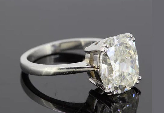 Cushion Cut 5.11 carat Diamond Solitaire Engagement Ring