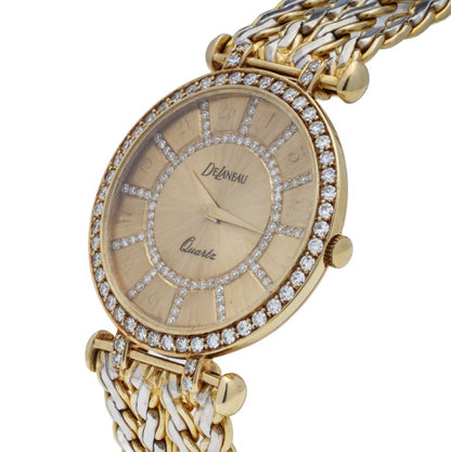 Vintage Delaneau 18ct Gold Watch with Diamonds