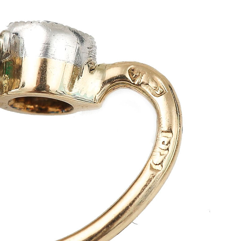 Art Deco 4ct Emerald and Diamond Cluster Drop Earrings