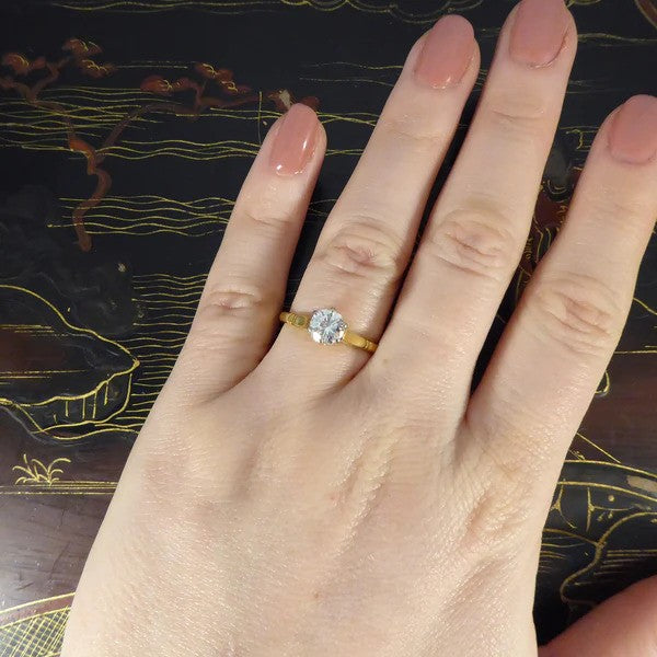 Vintage 0.82ct Diamond Solitaire Engagement Ring in 18ct Yellow Gold