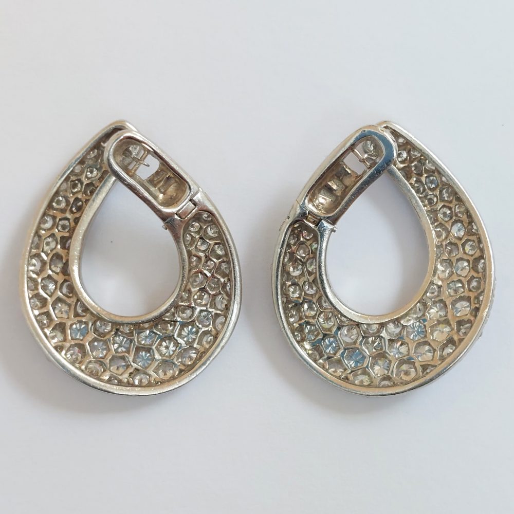 Vintage 1960's Diamond Hoop Earrings, 6 carats