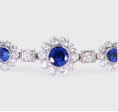 6cts Tanzanite and Diamond Cluster Bracelet