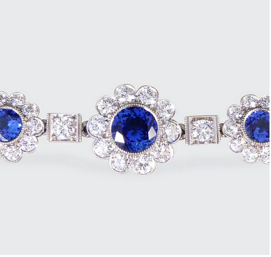 6cts Tanzanite and Diamond Cluster Bracelet