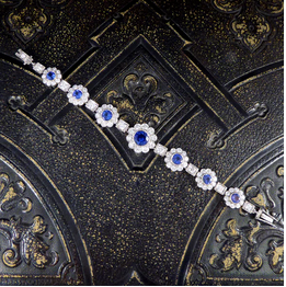6cts Tanzanite and Diamond Cluster Bracelet