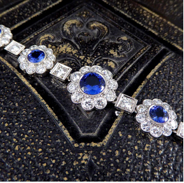 6cts Tanzanite and Diamond Cluster Bracelet